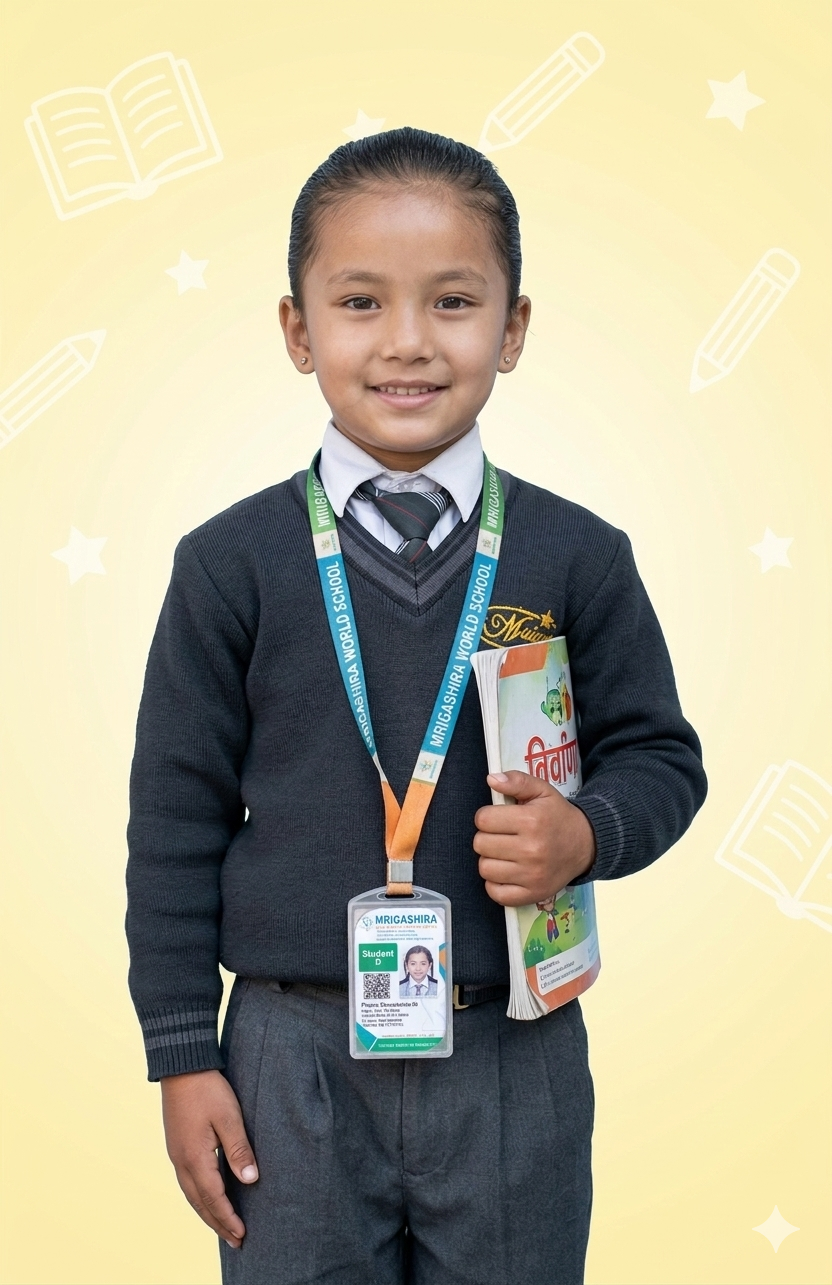 Student with orange sweater